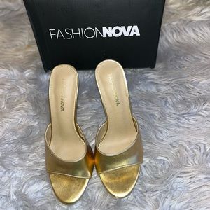 Gold Heeled Mules